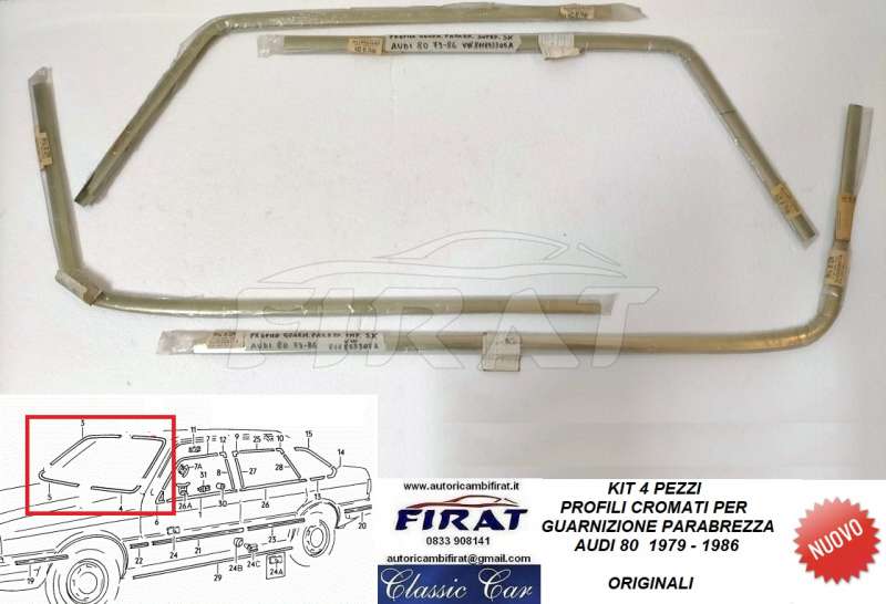 PROFILI GUARNIZIONE PARABREZZA AUDI 80 79 - 86 ORIGINALI
